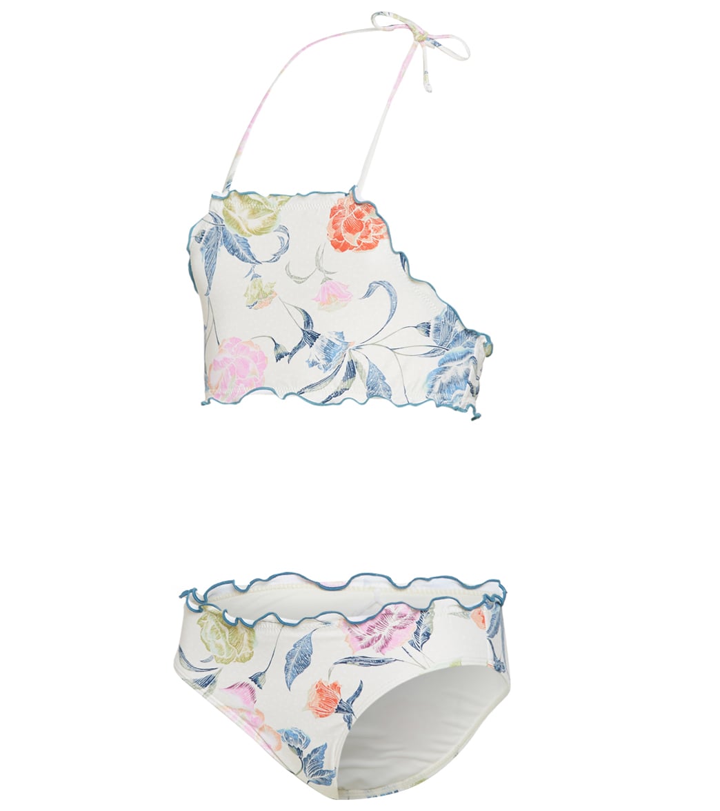 O'neill Girls' Batik Floral Two Piece Bikini Set - Vanilla 4 Elastane/Polyamide - Swimoutlet.com