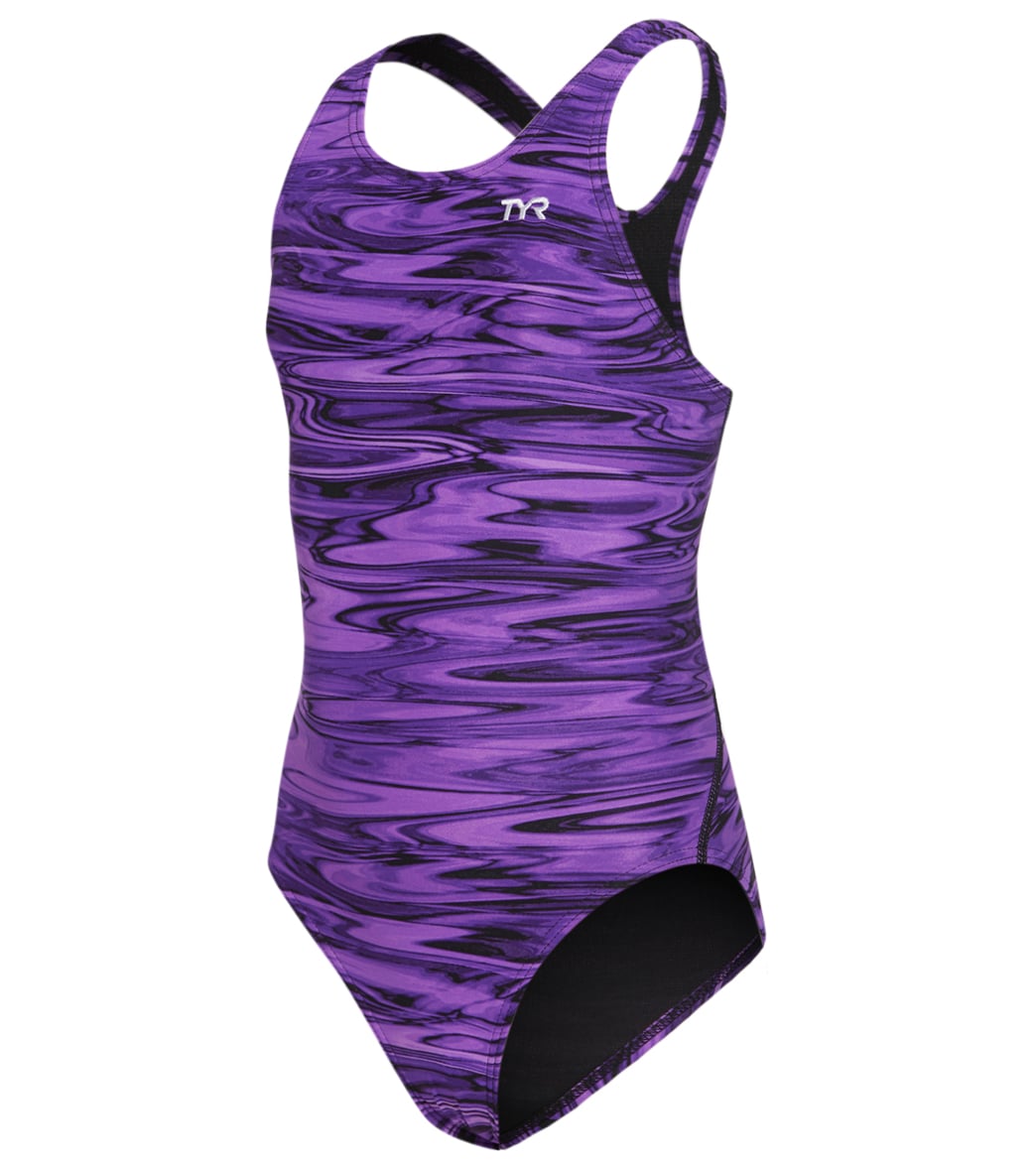 TYR Girls' Hydra Maxfit One Piece Swimsuit - Purple 24 - Swimoutlet.com