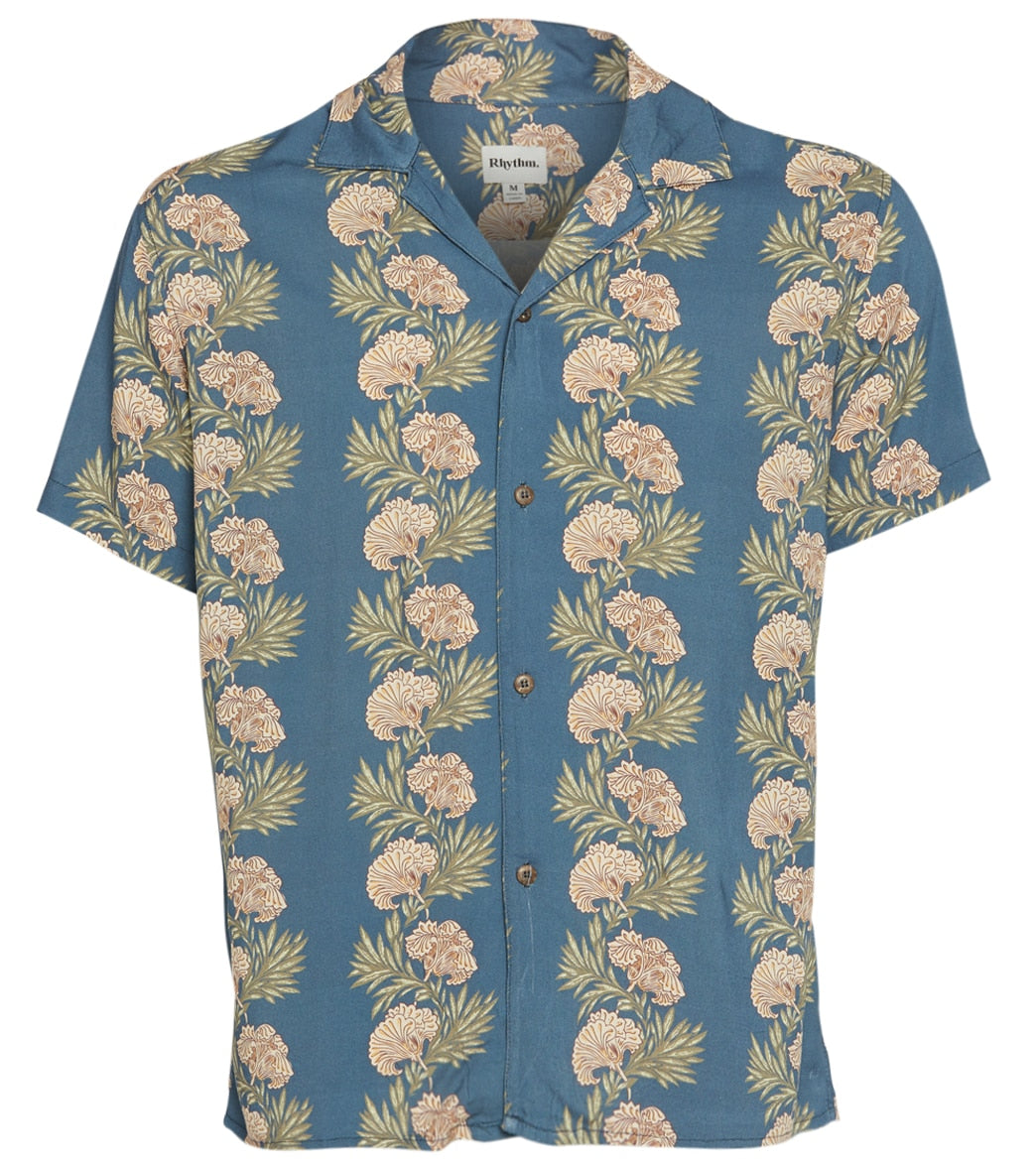 Rhythm Honolulu Short Sleeve Shirt - Pacific Blue Medium - Swimoutlet.com