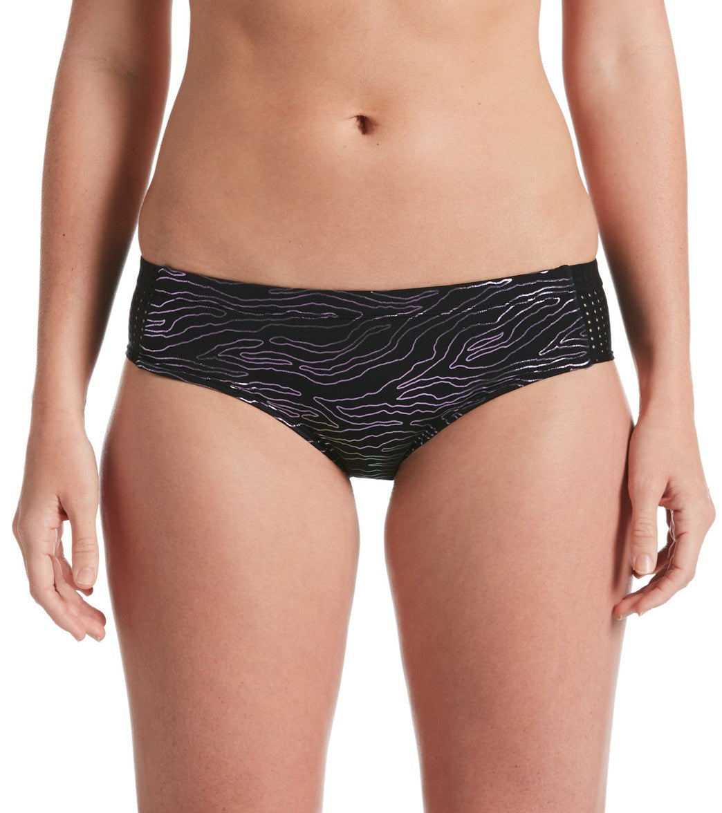 Nike Geo Onyx Hipster Bikini Bottom - Black Medium - Swimoutlet.com