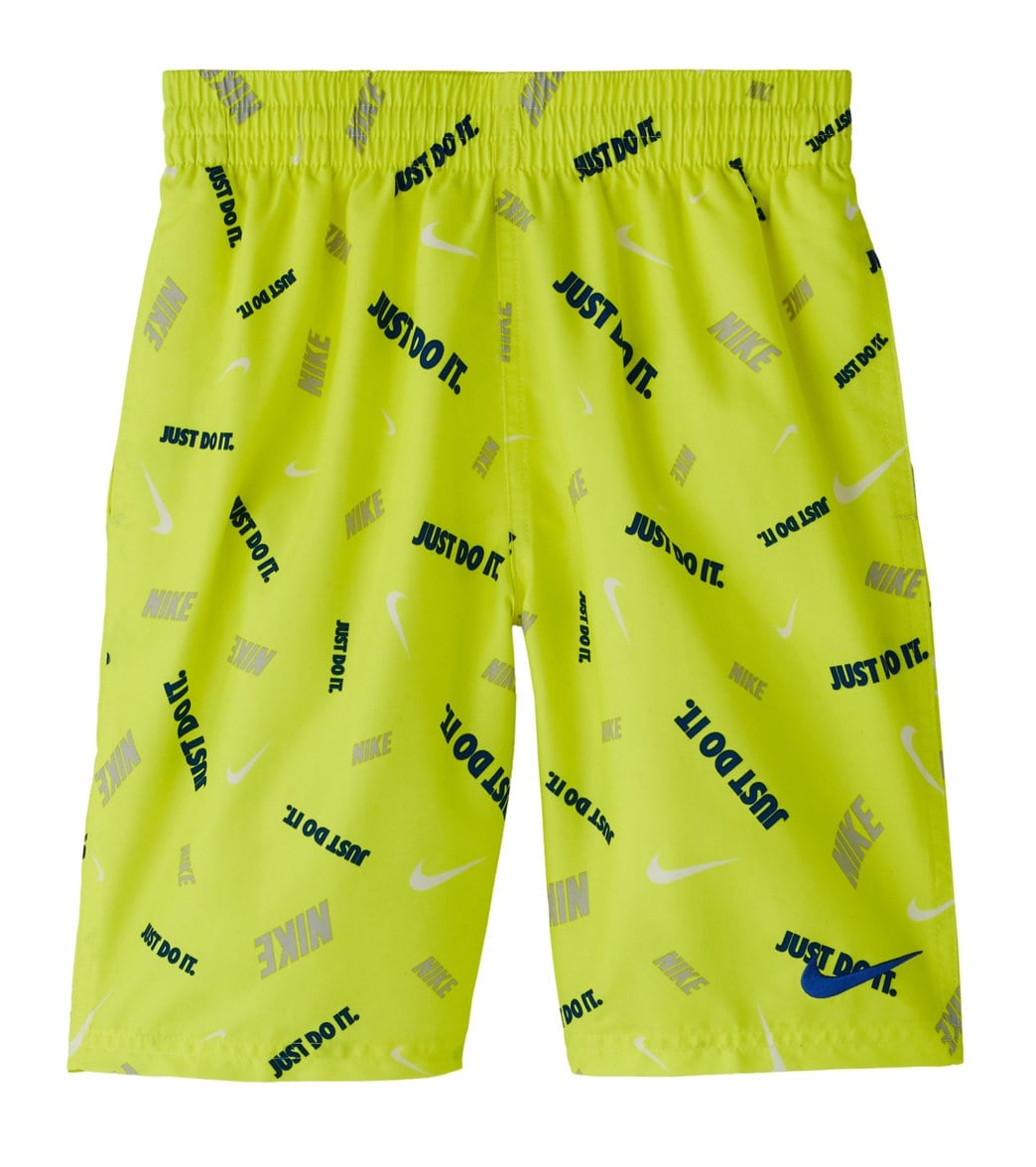 Nike Boys' 17 Confetti Volley Short Big Kid - Lemon Venom Medium Polyester - Swimoutlet.com