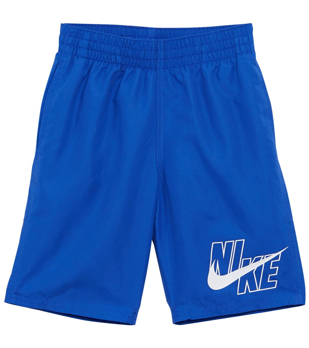 Nike Boys' Logo Solid 8 Volley Short Big Kid - Game Royal Small Polyester - Swimoutlet.com