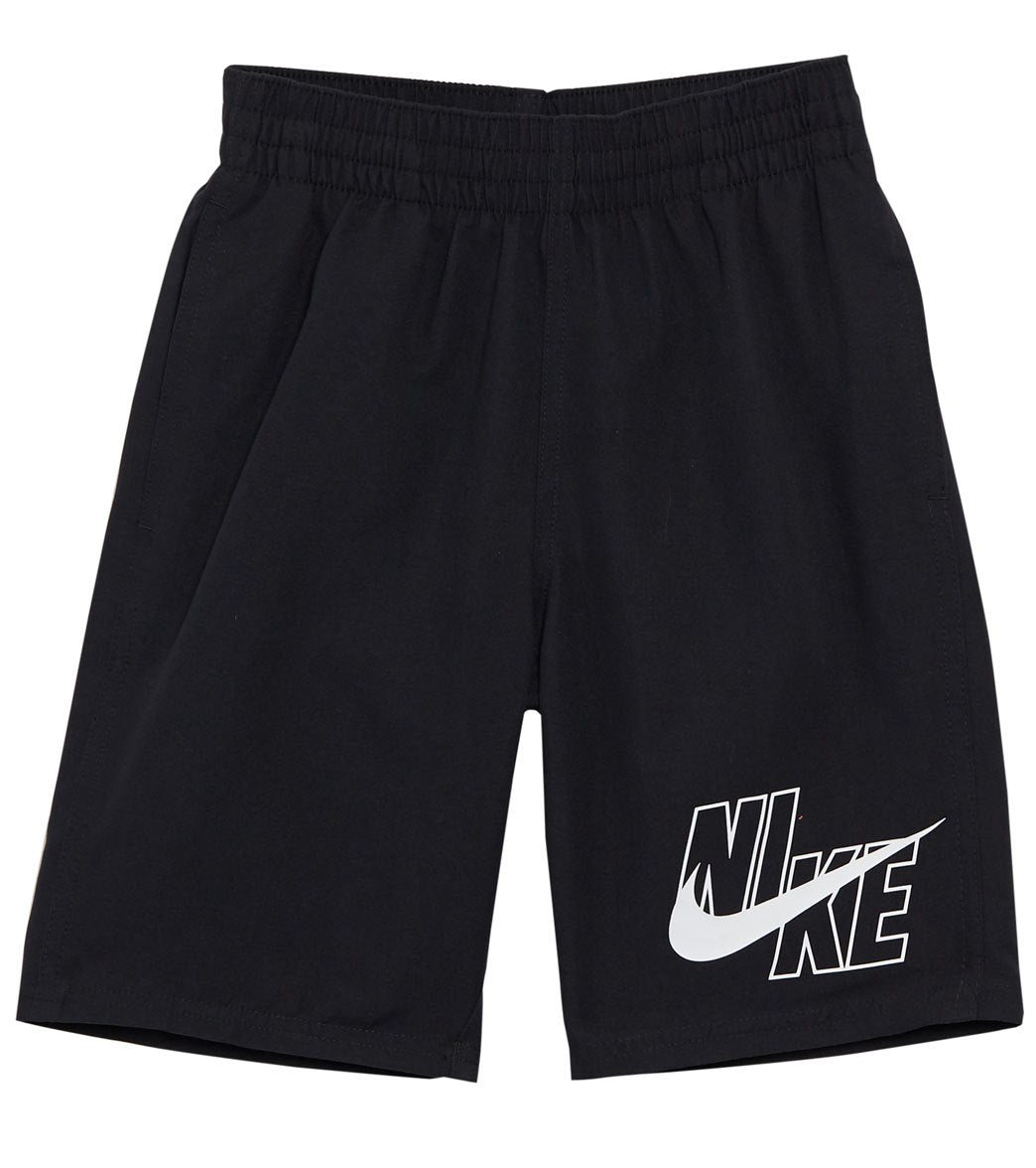Nike Boys' Logo Solid 8 Volley Short Big Kid - Black Small Polyester - Swimoutlet.com