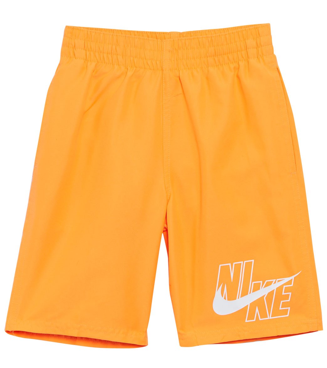 Nike Boys' Logo Solid 8 Volley Short Big Kid - Total Orange Small Polyester - Swimoutlet.com