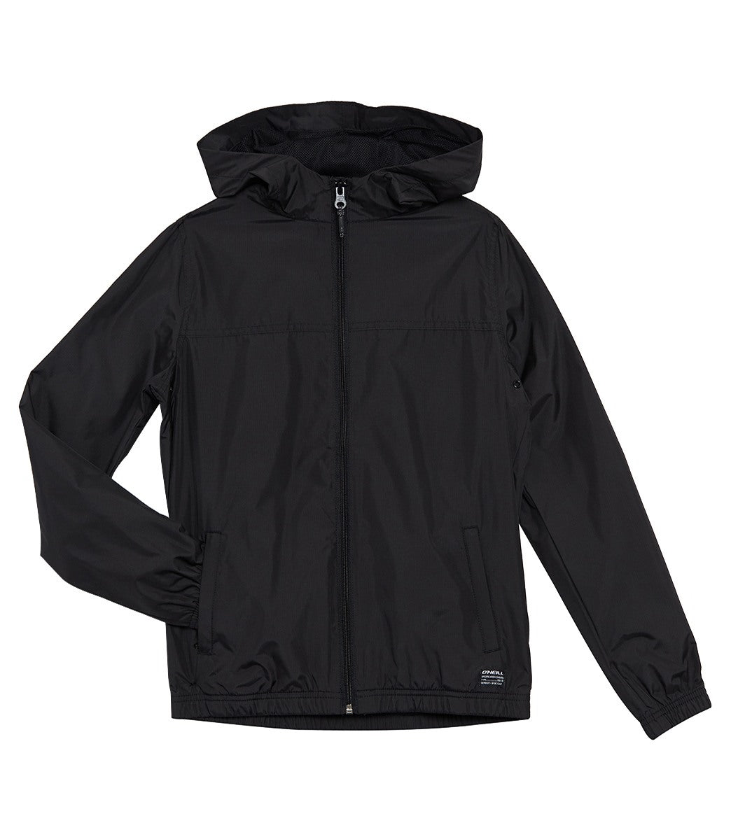 O'neill Boys' Del Ray Packable Windbreaker Jacket Big Kid - Black Small 8 Cotton/Polyester - Swimoutlet.com