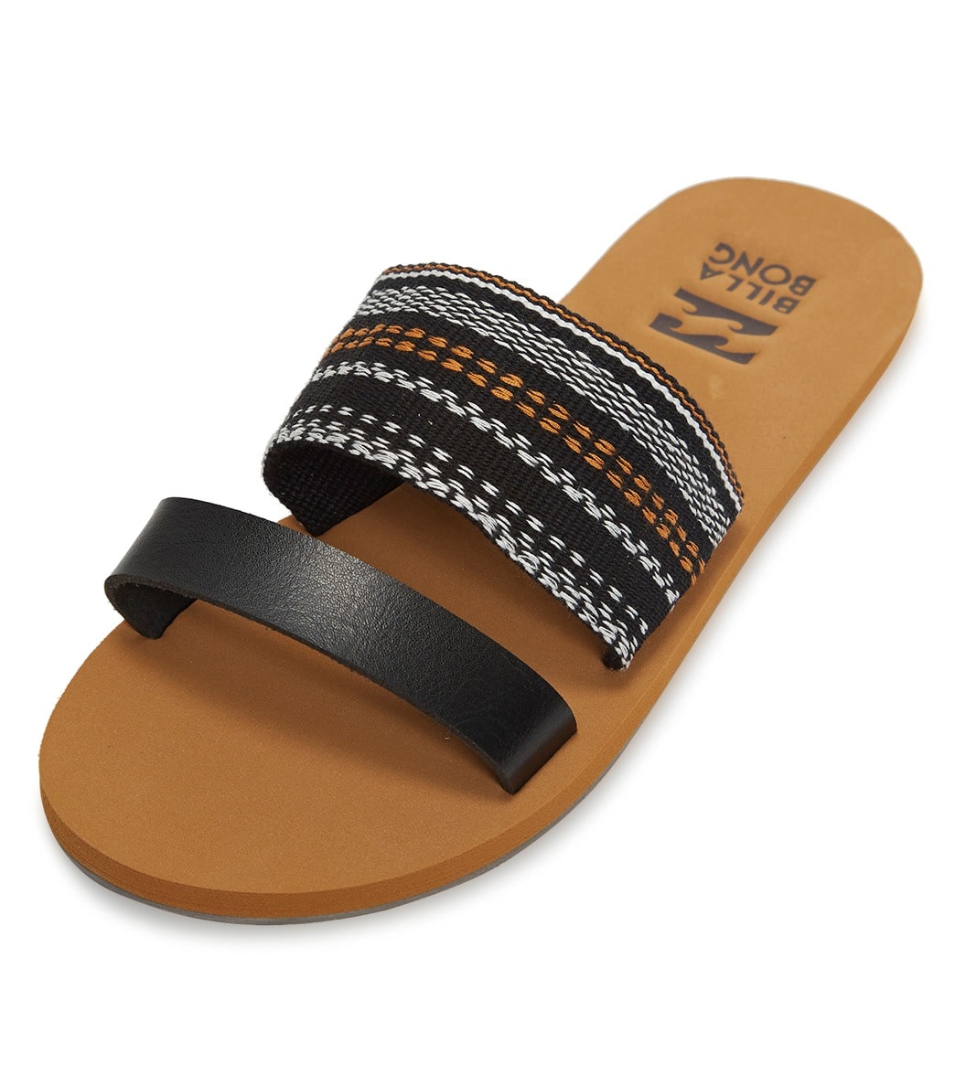 Billabong slides away sandals - black stripe 6 cotton - swimoutlet.com