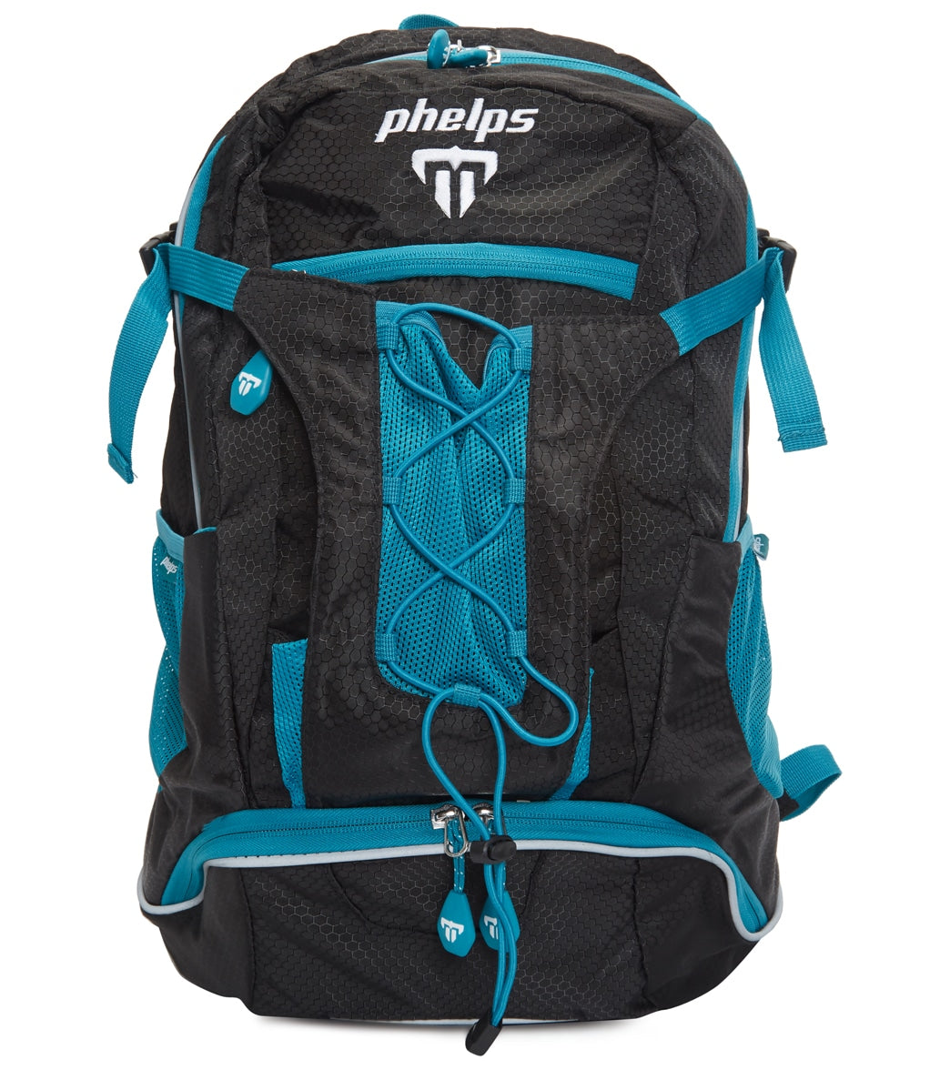 Phelps Team Backpack - Black/Turquoise Os - Swimoutlet.com