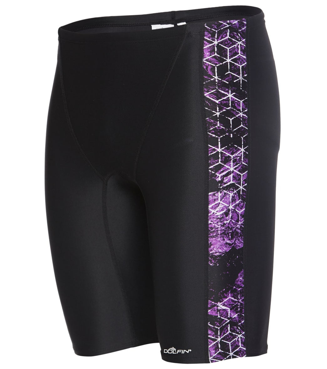 Dolfin Xtrasleek Eco Men's Gravity Team Print Spliced Jammer Swimsuit - Purple 24 - Swimoutlet.com