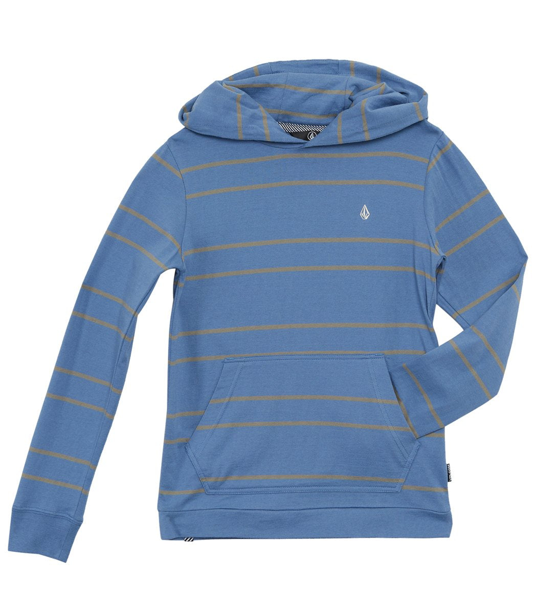 Volcom Boys' Tehas Hooded Shirt Toddler/Little/Big Kid - Blue Rinse Medium Big Cotton - Swimoutlet.com