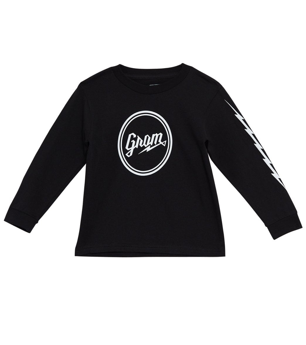 Grom Boys' Circle Script Tee Shirt - Black Medium 8 Cotton - Swimoutlet.com