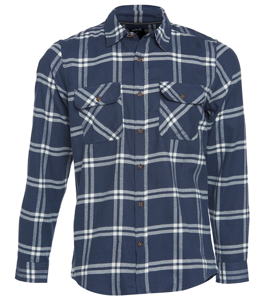 Hurley Dri Fit Salinger Long Sleeve Shirt - Obsidian Small Cotton/Polyester - Swimoutlet.com