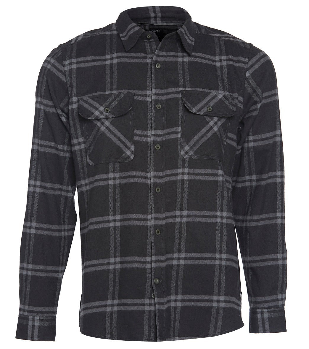 Hurley Dri Fit Salinger Long Sleeve Shirt - Black Medium Cotton/Polyester - Swimoutlet.com