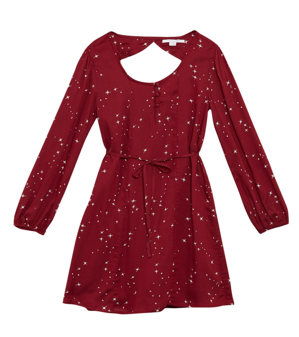 O'Neill girls' wynona dress - deep red medium 8/10 - swimoutlet.com