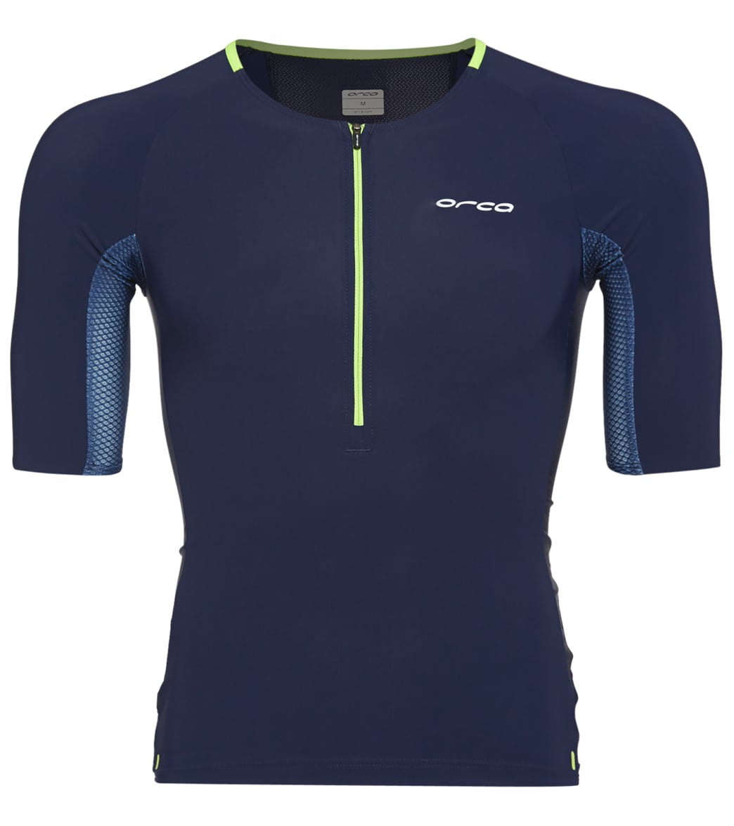 Orca Men's 226 Perform Short Sleeve Tri Top - Blue Green Medium Size Medium - Swimoutlet.com