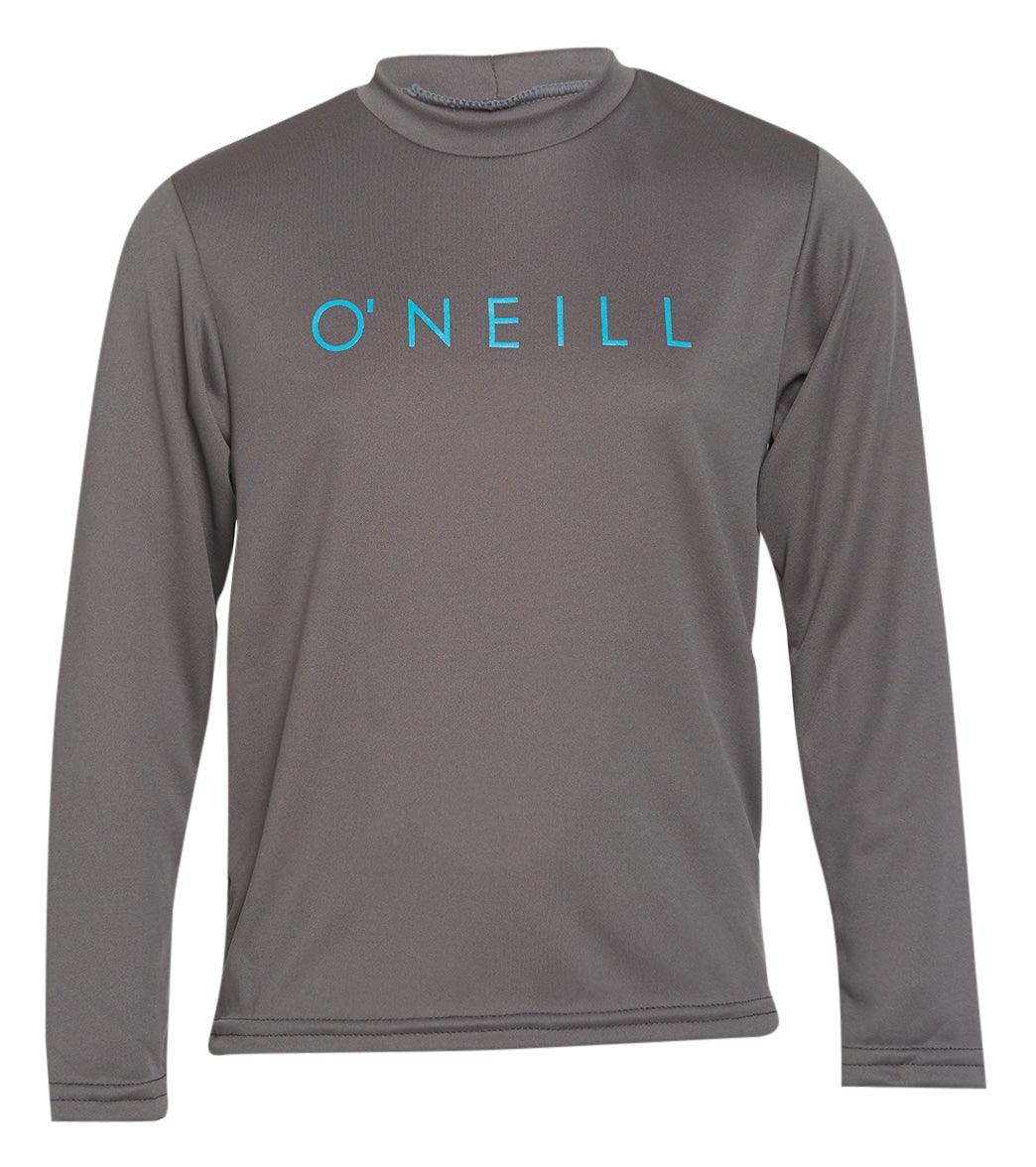 O'neill Youth Basic Upf 30+ Long Sleeve Sun Shirt - Smoke 4 Polyester - Swimoutlet.com
