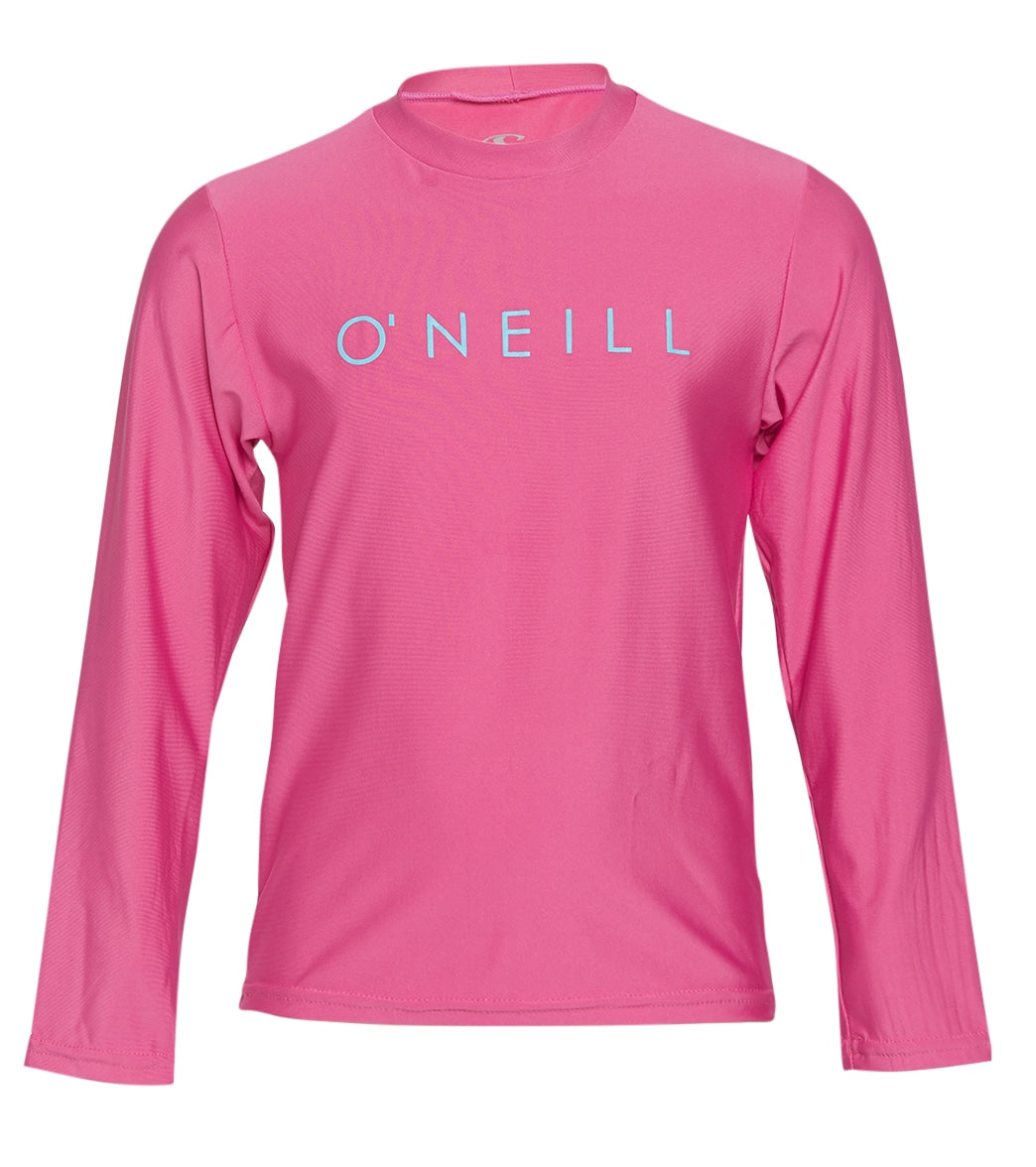 O'neill Youth Basic Upf 30+ Long Sleeve Sun Shirt - Fox Pink 8 Polyester - Swimoutlet.com