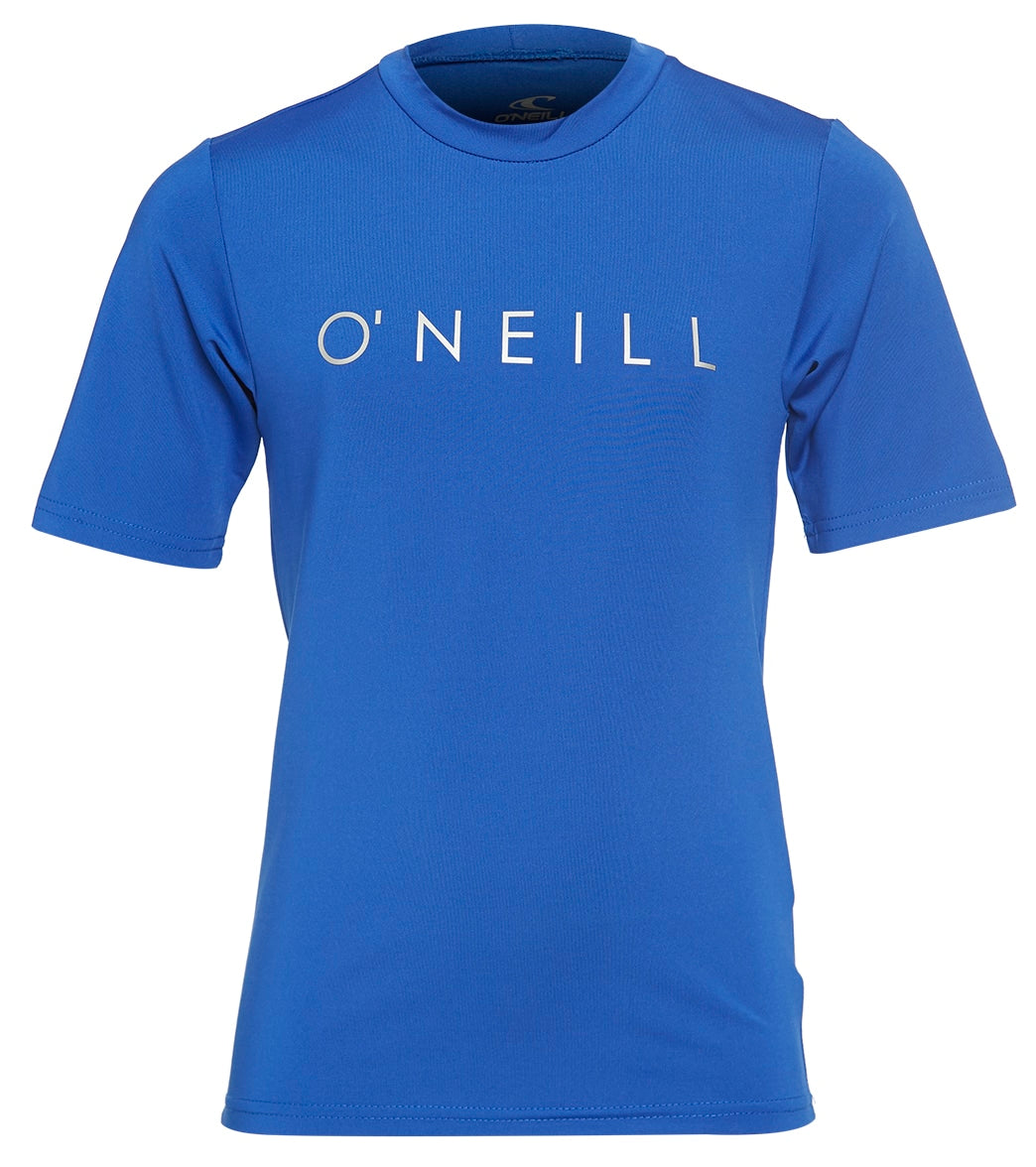 O'neill Youth Basic Upf 30+ Short Sleeve Sun Shirt - Pacific 4 Polyester - Swimoutlet.com