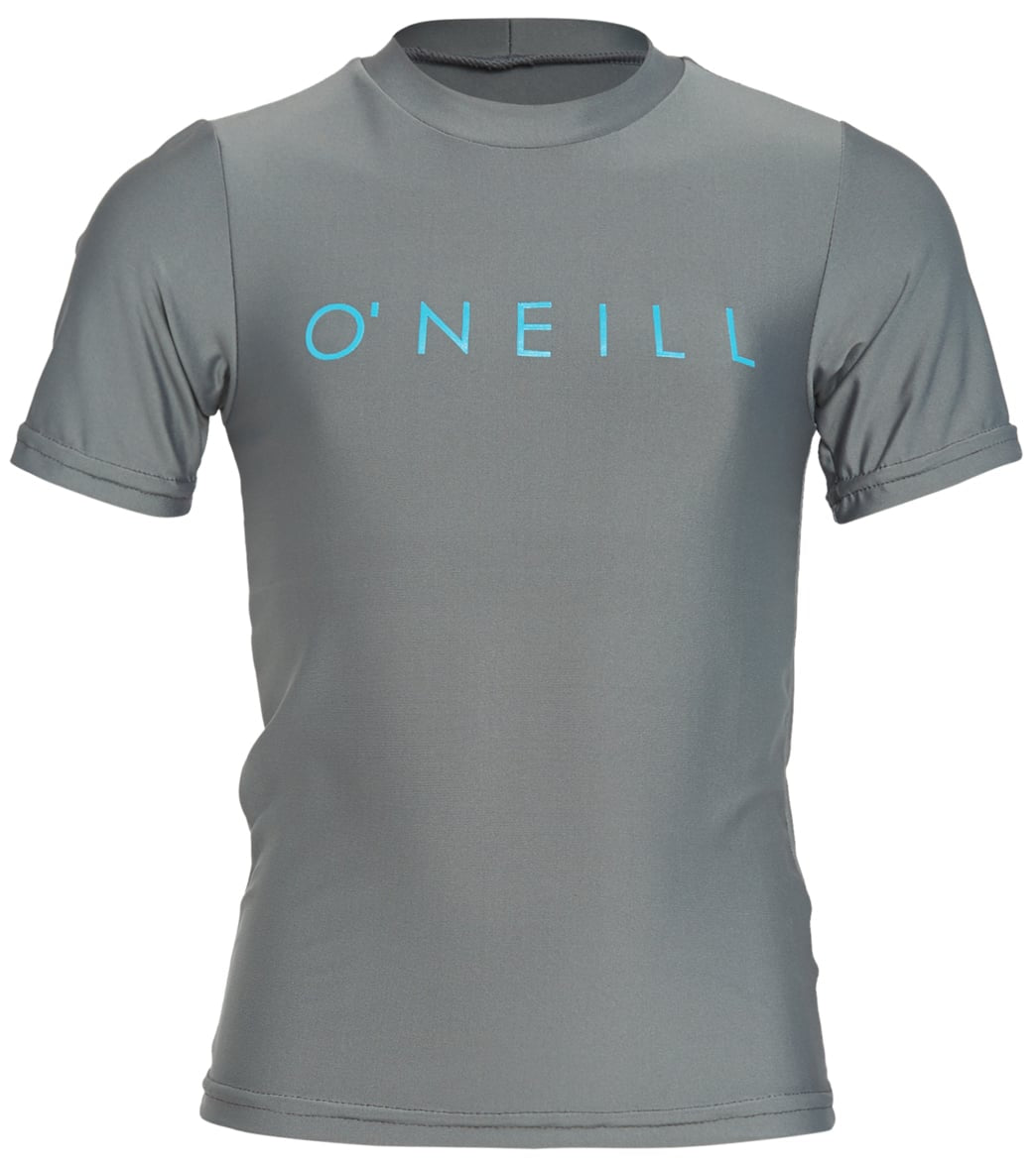 O'neill Youth Basic Upf 30+ Short Sleeve Sun Shirt - Smoke 6 Polyester - Swimoutlet.com
