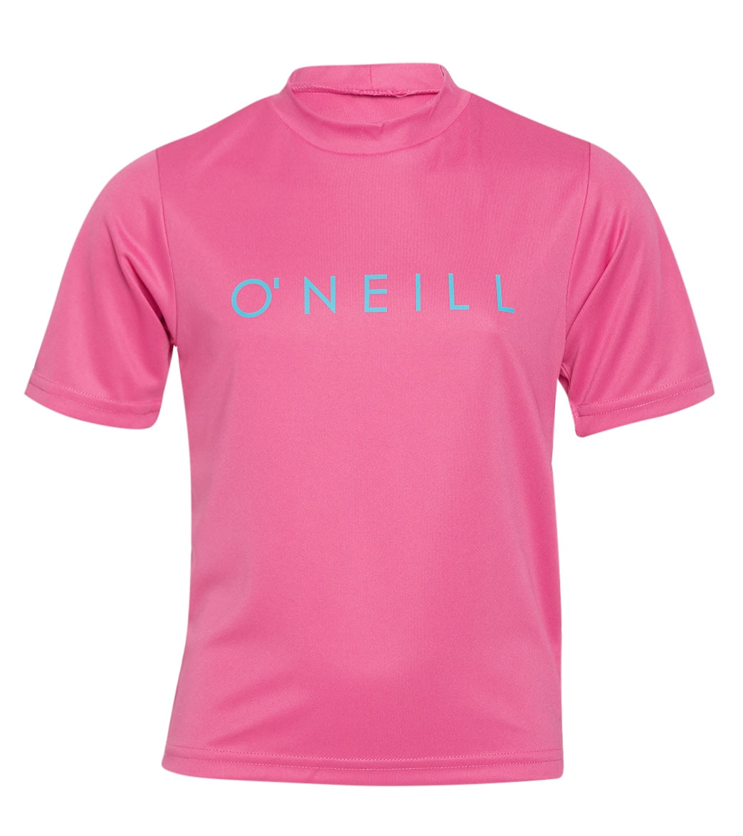 O'neill Youth Basic Upf 30+ Short Sleeve Sun Shirt - Fox Pink 12 Polyester - Swimoutlet.com