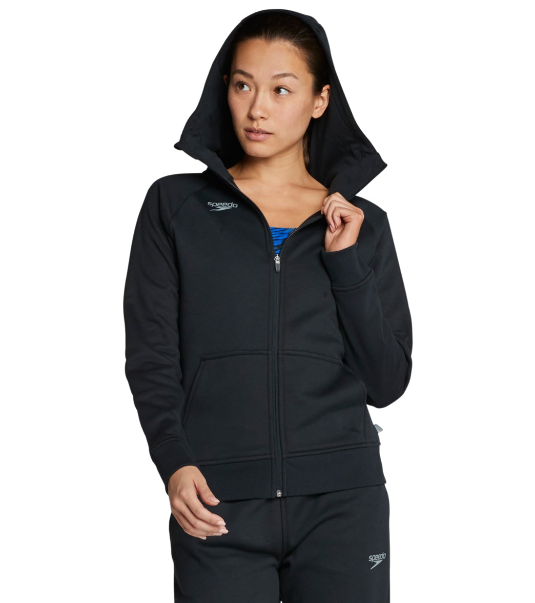 Speedo Women's Team Jacket - Black Medium Size Medium Cotton/Polyester - Swimoutlet.com