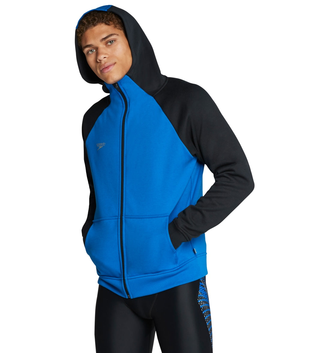 Speedo Men's Team Jacket - Blue Large Size Large Cotton/Polyester - Swimoutlet.com