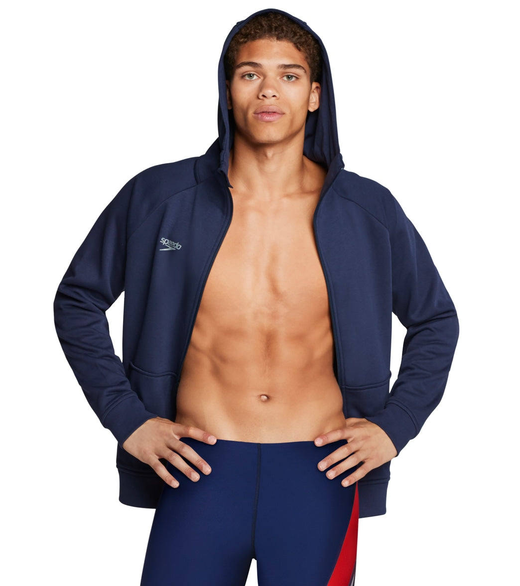 Speedo Men's Team Jacket - Navy Large Size Large Cotton/Polyester - Swimoutlet.com