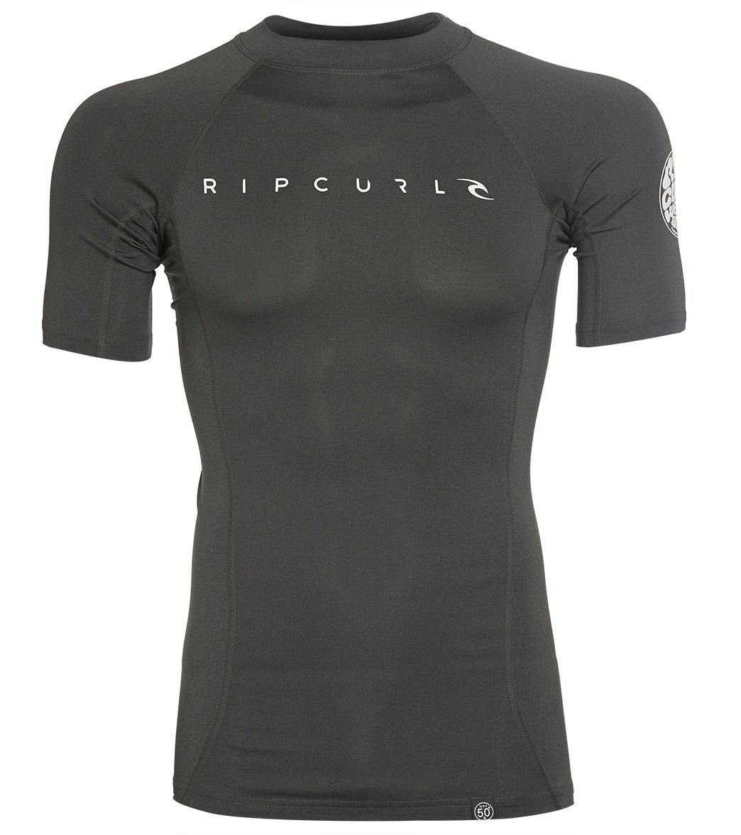Rip Curl Men's Dawn Patrol Upf 50+ Performance Short Sleeve Surf Shirt - Black Marle Medium - Swimoutlet.com