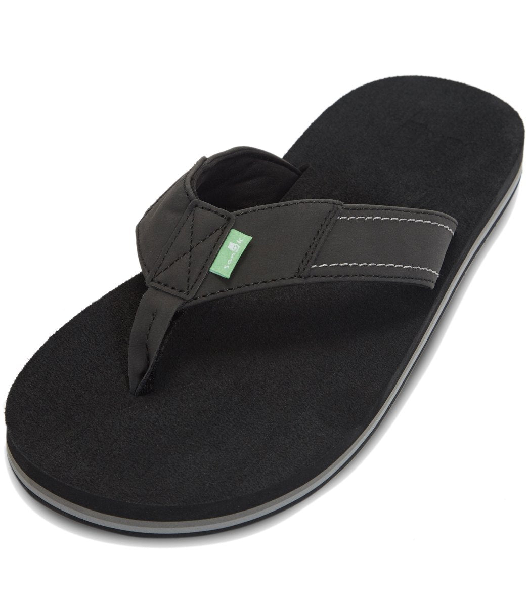 Sanuk Men's Beer Cozy Stacker Flip Flop - Black 13 - Swimoutlet.com