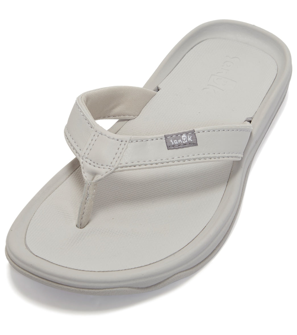 Sanuk Women's Tripper H2O Yeah Flip Flop - Grey 6 - Swimoutlet.com