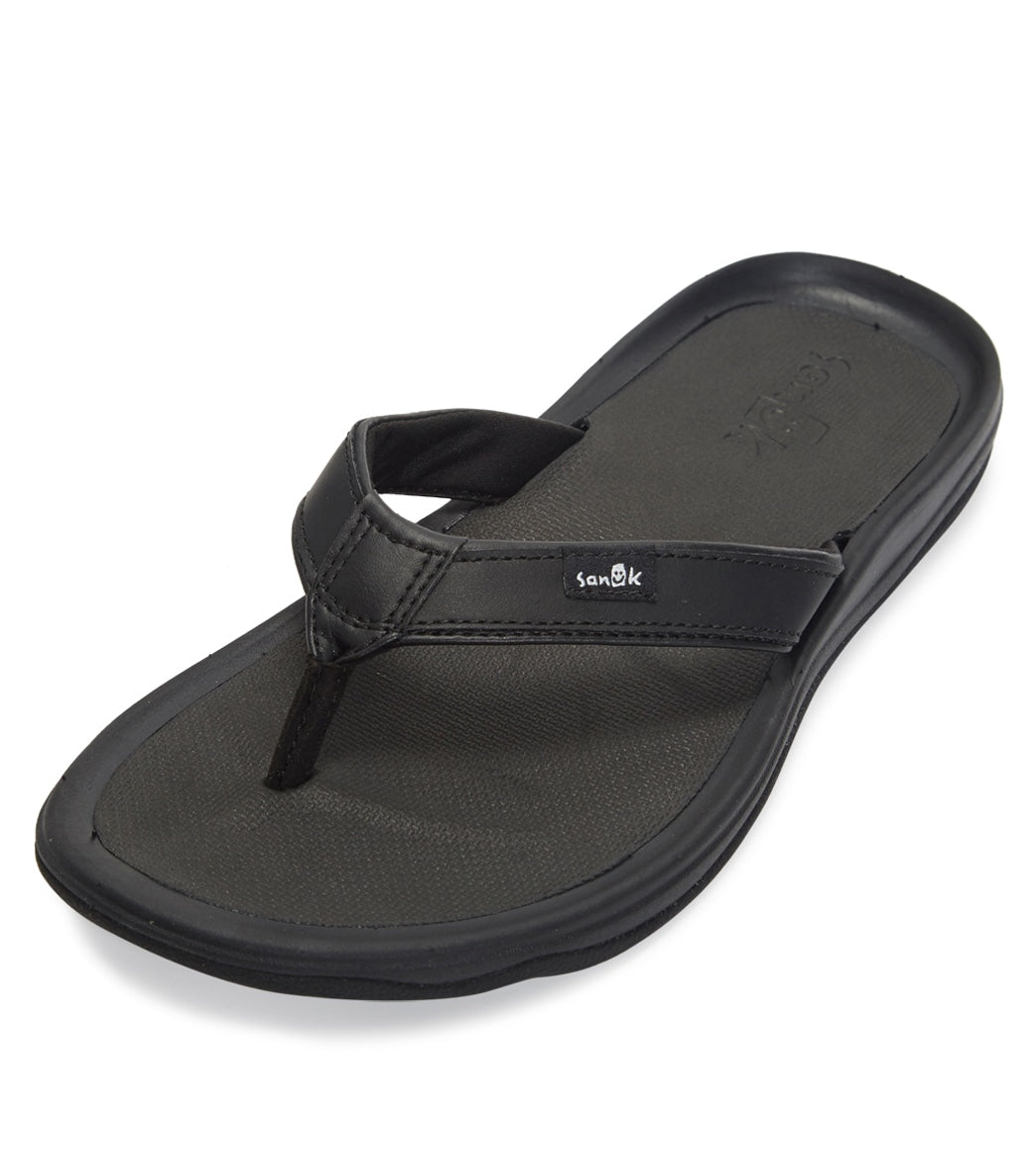 Sanuk Women's Tripper H2O Yeah Flip Flop - Black 6 - Swimoutlet.com