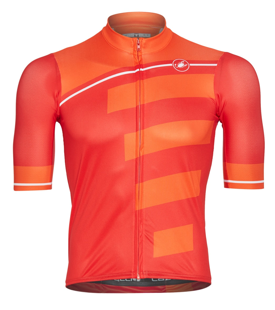 Castelli Men's Trofeo Cycling Jersey - Red/Fiery Red Small Size Small - Swimoutlet.com