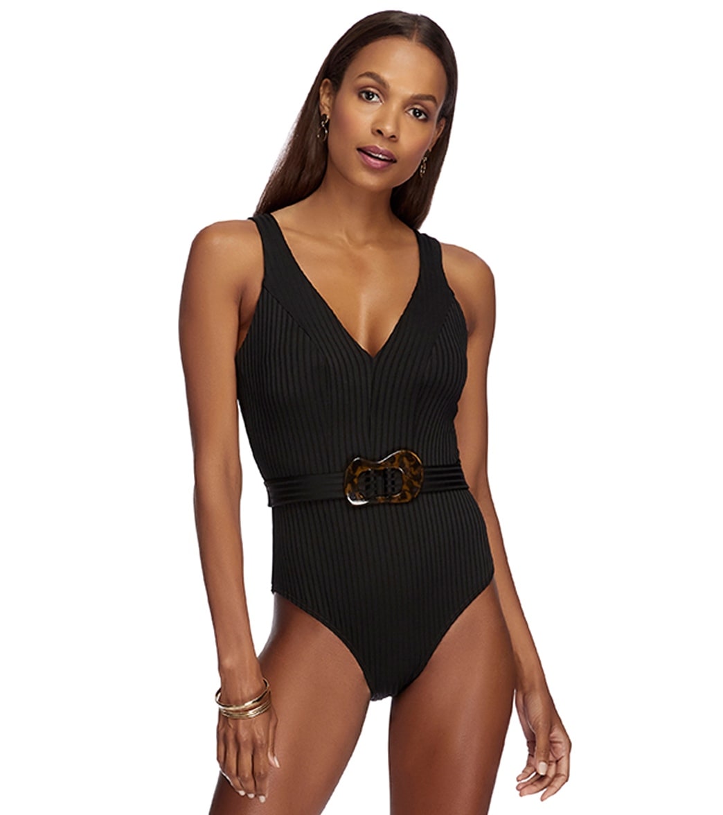 Jets Swimwear Australia Ambrosia Underwire One Piece Swimsuit Dd/E Cup - Black 6 - Swimoutlet.com