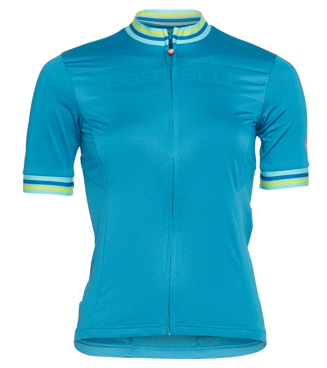 Castelli Women's Promessa 3 Jersey Short Sleeve Tri Top - Marine Blue Medium Size Medium - Swimoutlet.com