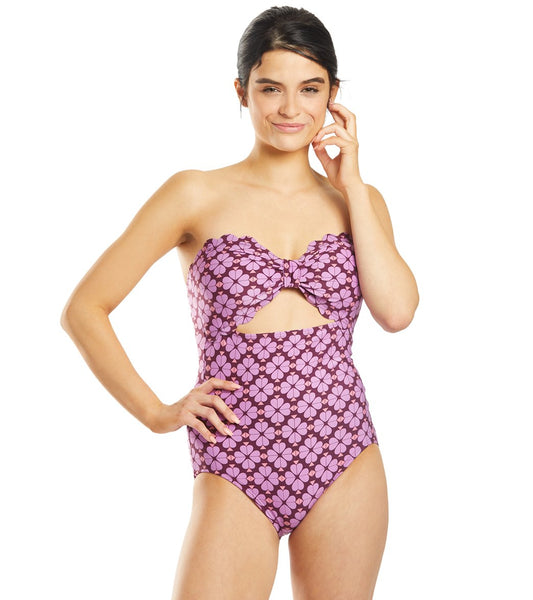 Kate Spade New York Flower Spade Bandeau One Piece Swimsuit at  