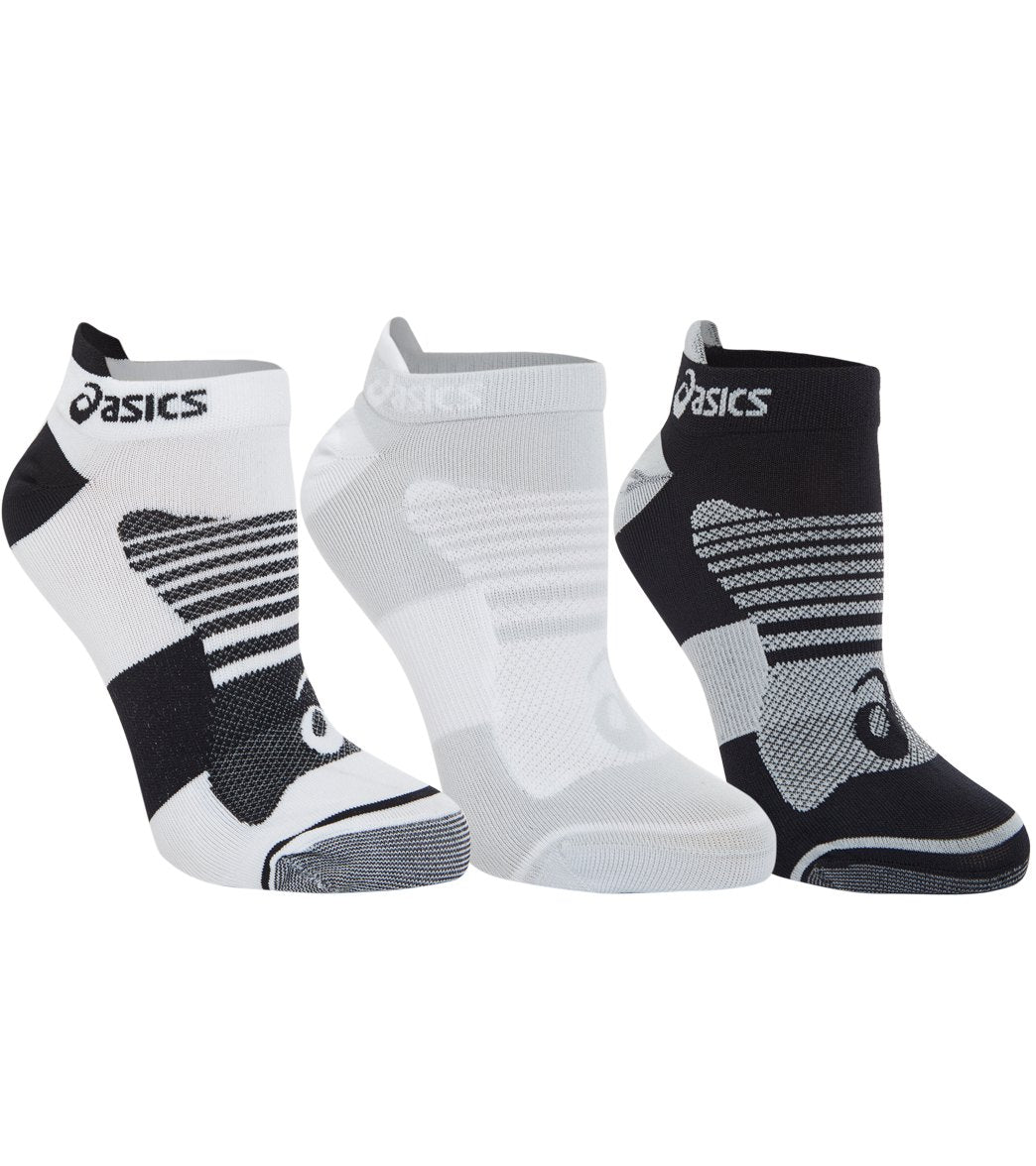 Asics Men's Quick Lyte Plus Socks 3 Pack - Brilliant White/Performance Black Small Size Small - Swimoutlet.com