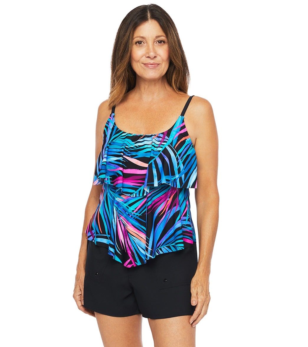 Maxine Jungle Party Tiered Tankini Top at SwimOutlet.com