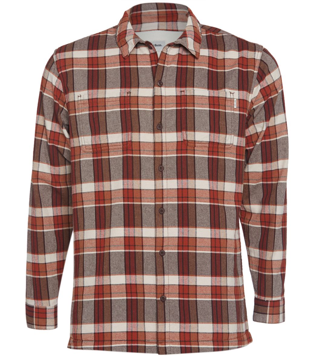 Rhythm Woodsman Long Sleeve Shirt - Maple Medium Cotton - Swimoutlet.com