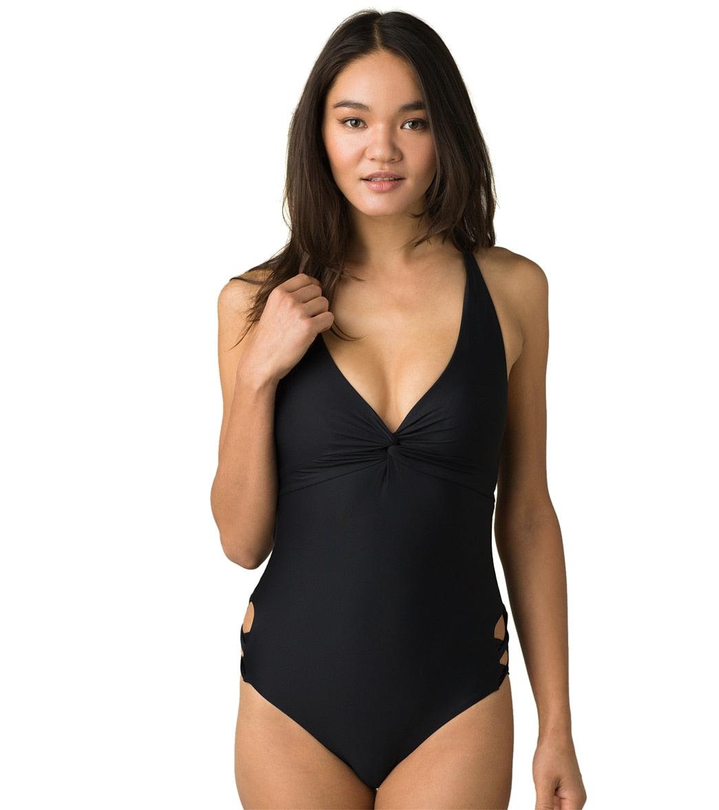 Prana Rhette One Piece Swimsuit - Black X-Small Cotton/Polyester - Swimoutlet.com