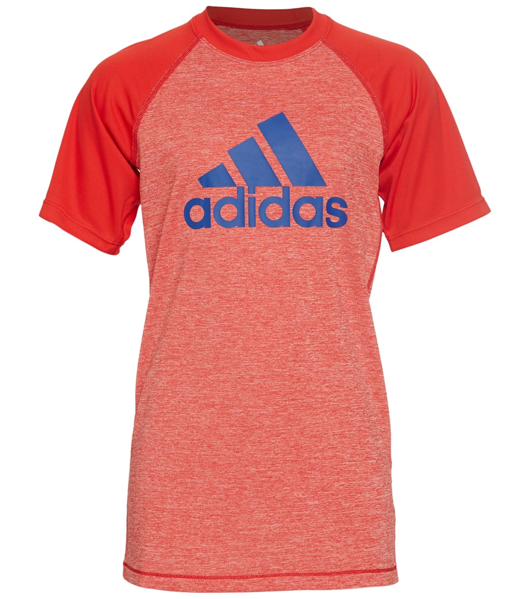 Adidas Boys' Swim Tee Shirt Big Kid - Red Small Polyester - Swimoutlet.com