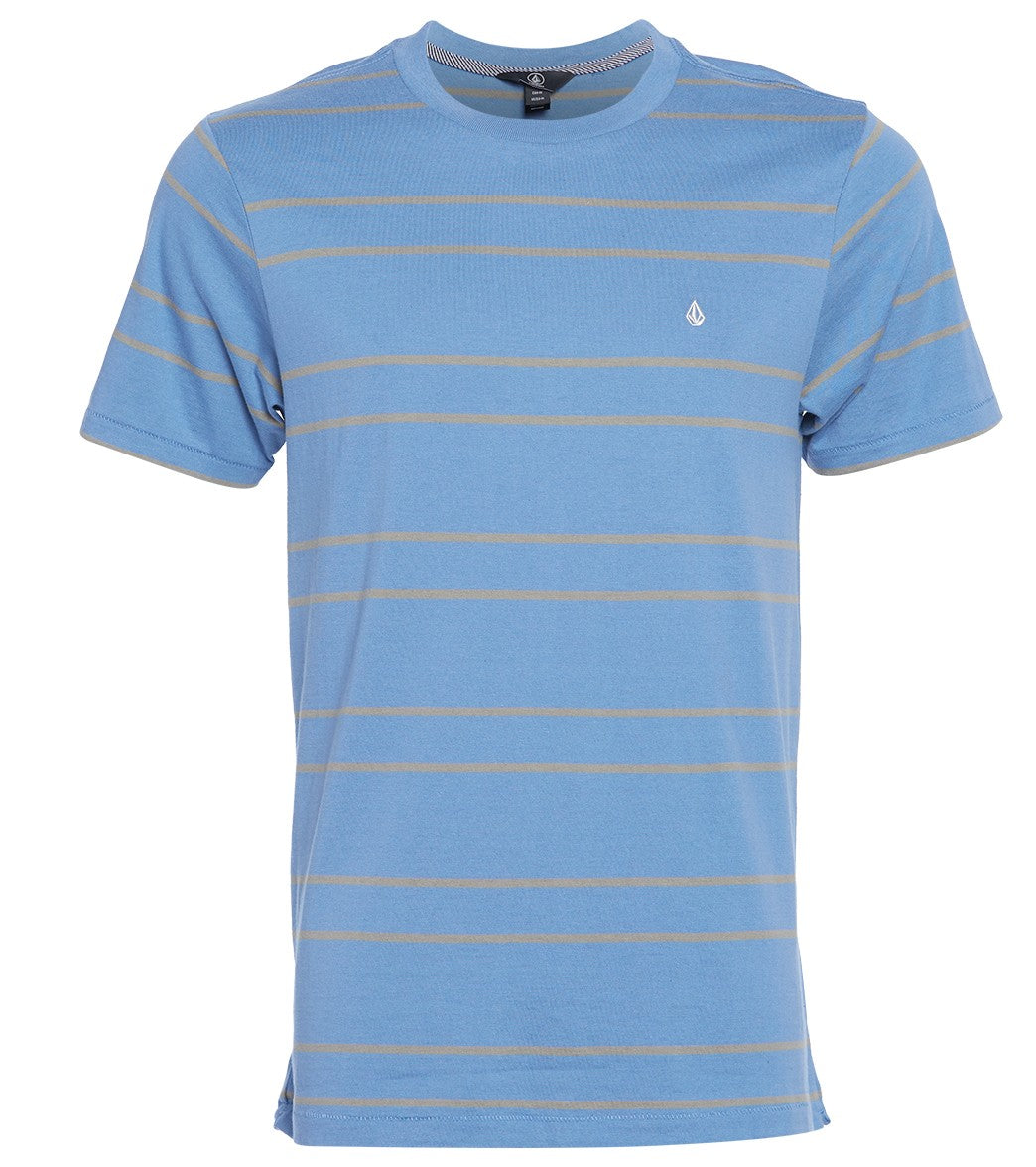 Volcom Tehas Crew Short Sleeve Shirt - Blue Rinse Small Cotton - Swimoutlet.com