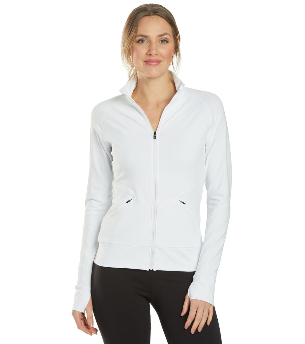 Lole Women's Essential Up Cardigan Jacket - White Small Size Small - Swimoutlet.com