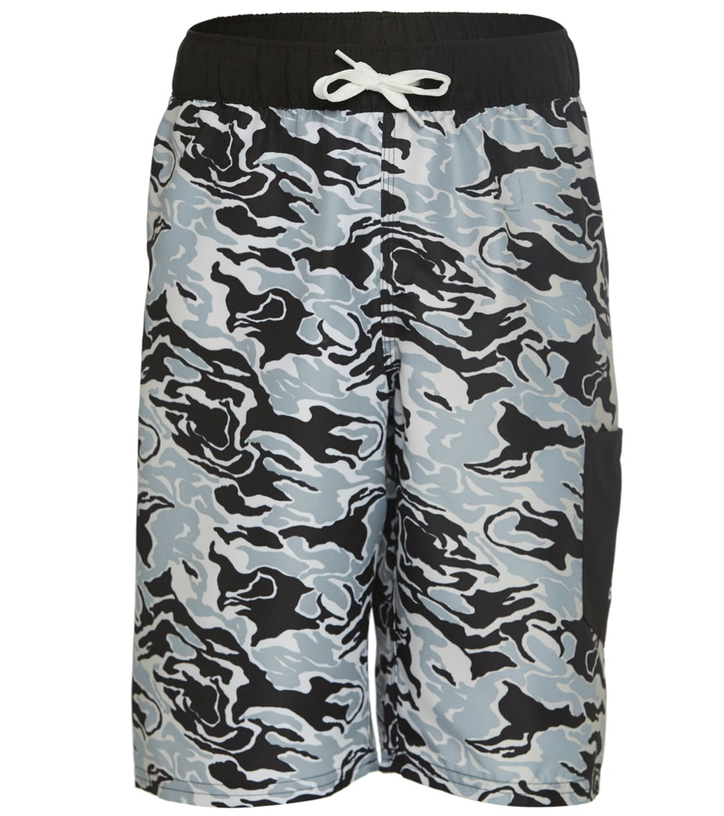 Adidas Boys' Faded Camo Volley Short Big Kid - Black Small - Swimoutlet.com