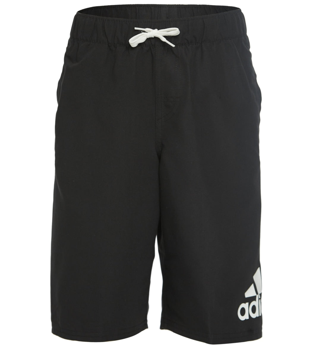 Adidas Boys' Logo Mania Volley Short Big Kid - Black/White Small - Swimoutlet.com