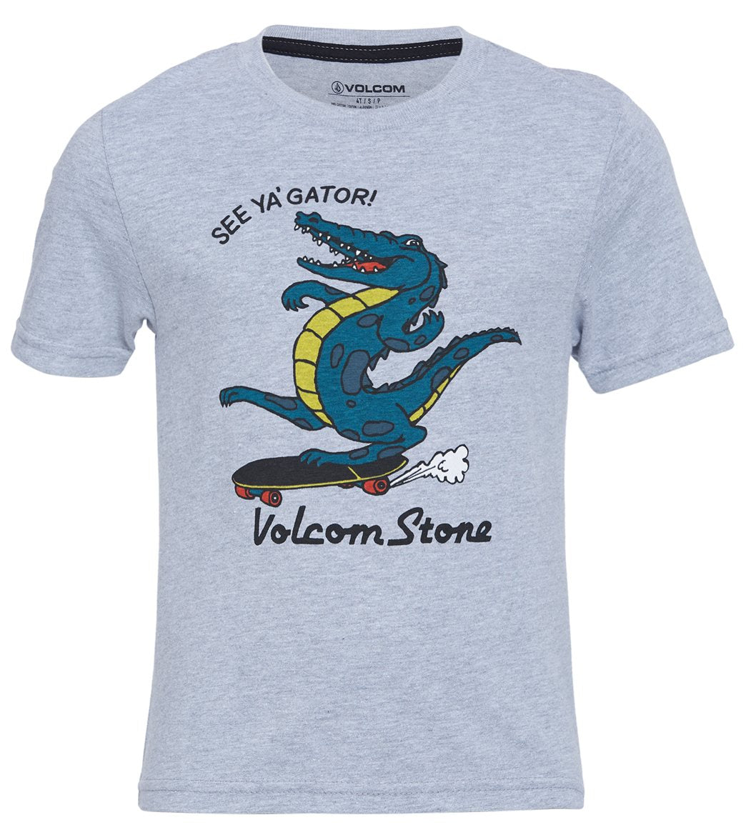 Volcom Boys' See Ya Gator Short Sleeve Tee Shirt Toddler/Little/Big Kid - Athletic Heather Xl Big Cotton/Polyester - Swimoutlet.com