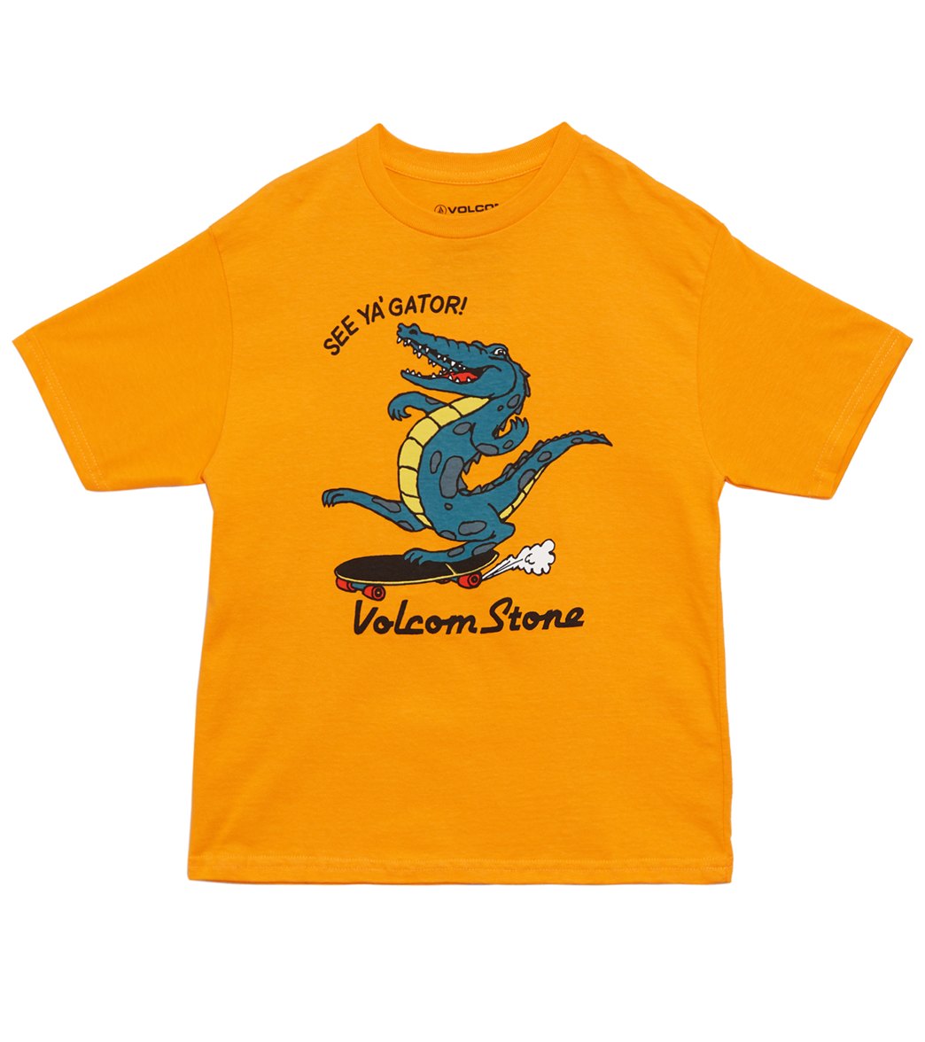 Volcom Boys' See Ya Gator Short Sleeve Tee Shirt Toddler/Little/Big Kid - Orange Xl Big Cotton/Polyester - Swimoutlet.com