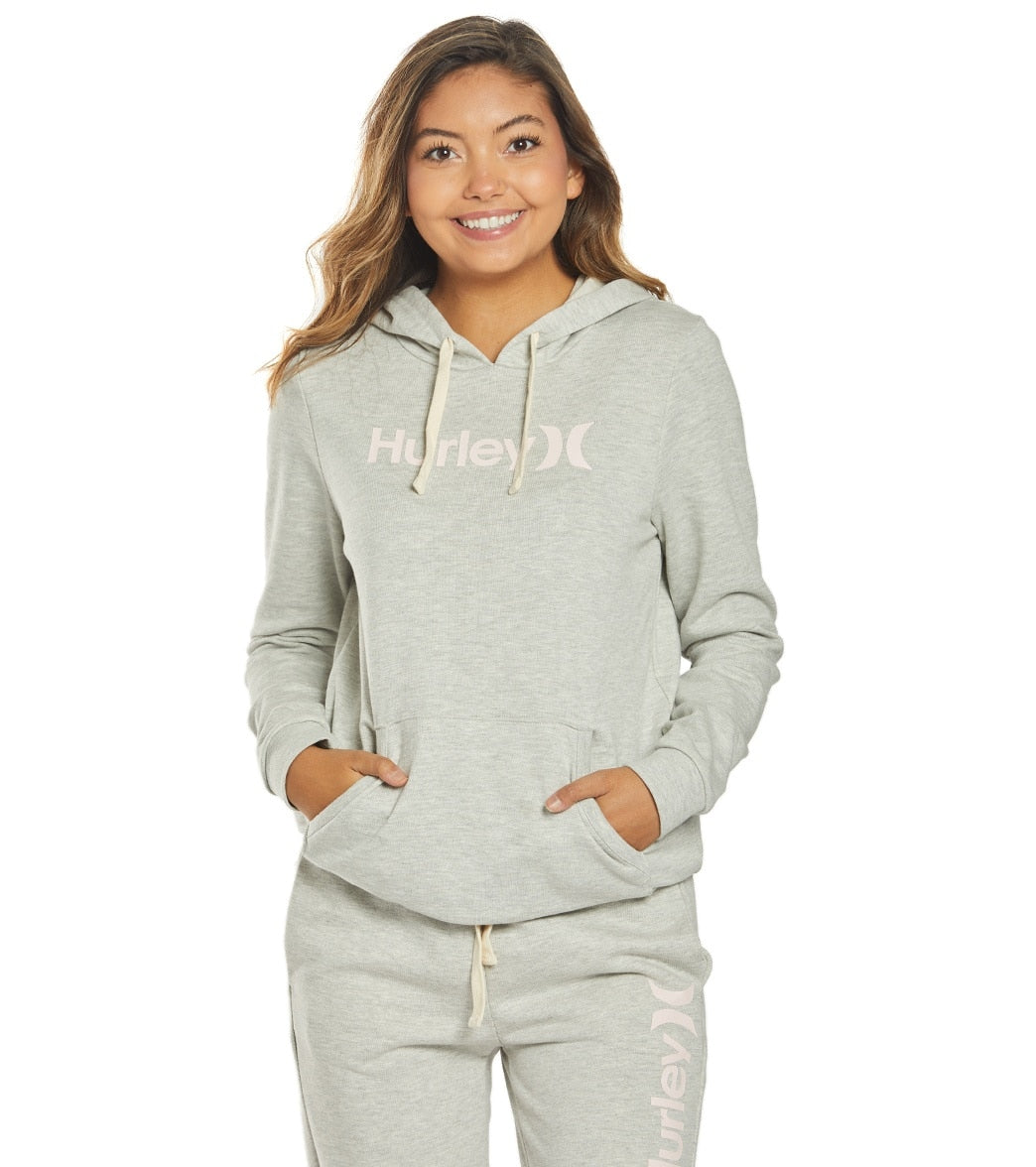 Hurley Women's One And Only Fleece Pullover - Grey Heather Medium Cotton/Polyester - Swimoutlet.com