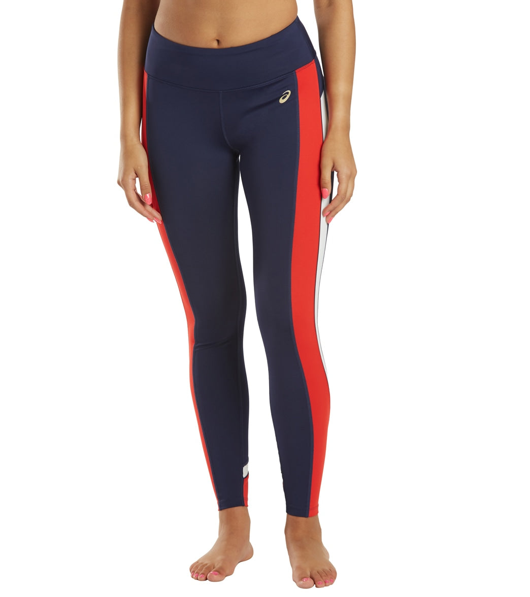 Asics Women's Tokyo Train 7/8 Tight - Peacoat/Classic Red Medium Size Medium - Swimoutlet.com