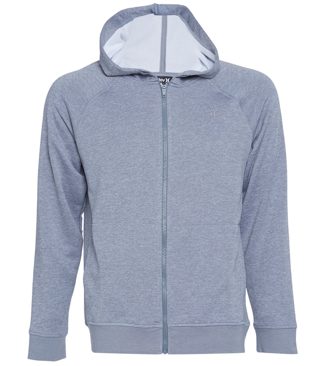 Hurley Men's Dri Fit Disperse Full Zip Hoodie - Cool Grey Small Polyester - Swimoutlet.com
