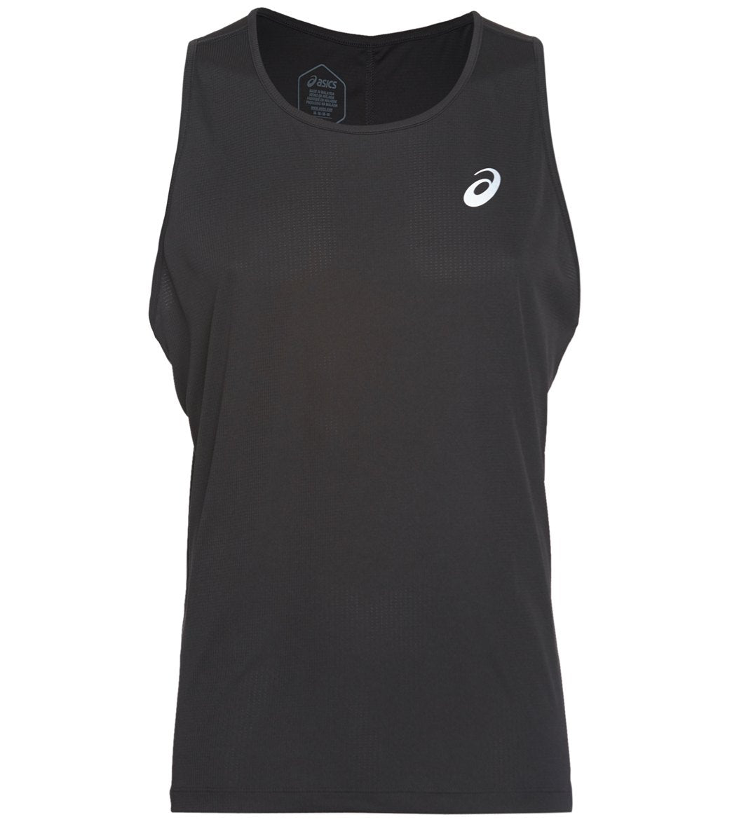Asics Men's Silver Singlet Shirt - Performance Black Xl Size Xl Polyester - Swimoutlet.com
