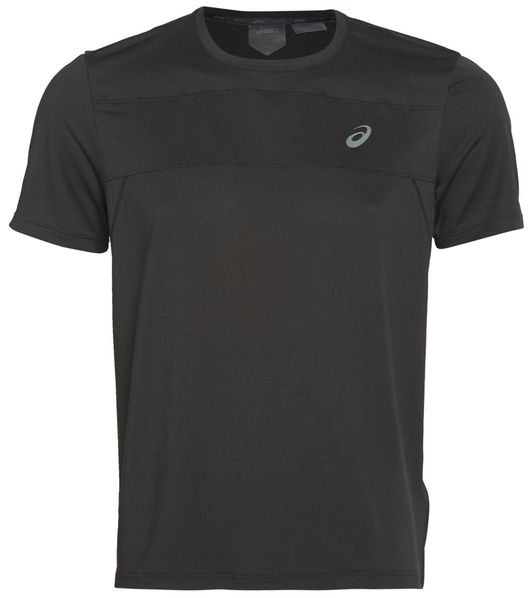 Asics Men's Race Short Sleeve Top Shirt - Performance Black Small Size Small Polyester - Swimoutlet.com